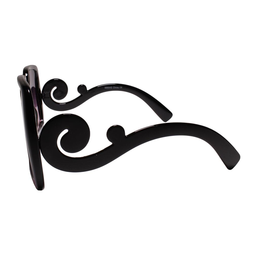 Baroque Swirl Temple Womens Tortoise Sunglasses - Picture 3 of 4